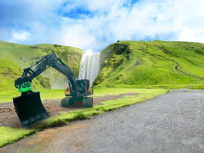 HKS TiltRotator am Volvo Bagger